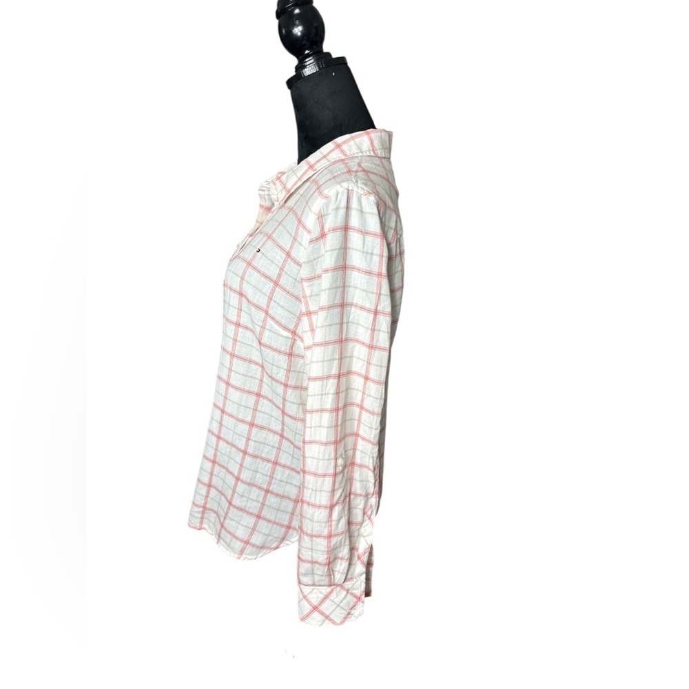 Tommy Hilfiger Red Plaid Button Down Shirt Women’s Large - Picture 3 of 9